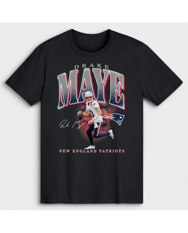 Drake Maye New England Patriots Spieler-Hype-T-Shirt – Schwarz