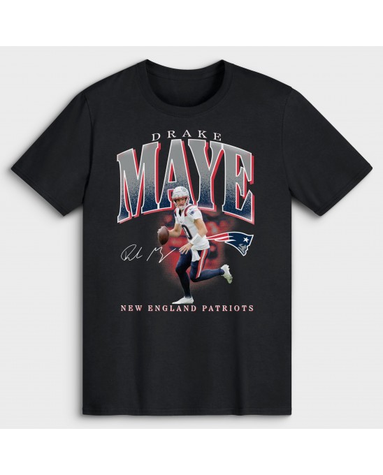Drake Maye New England Patriots Spieler-Hype-T-Shirt – Schwarz