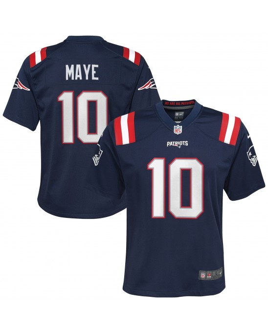 Drake Maye New England Patriots Nike Jugend-Spieler Trikot – Marineblau