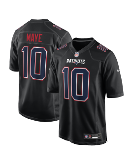 Drake Maye New England Patriots Nike Fashion Game-Trikot – Carbon Black