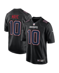 Drake Maye New England Patriots Nike Fashion Game-Trikot – Carbon Black