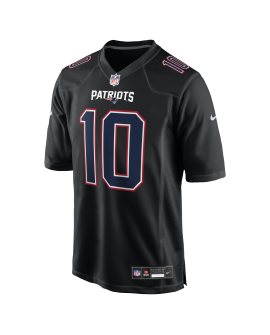 Drake Maye New England Patriots Nike Fashion Game-Trikot – Carbon Black