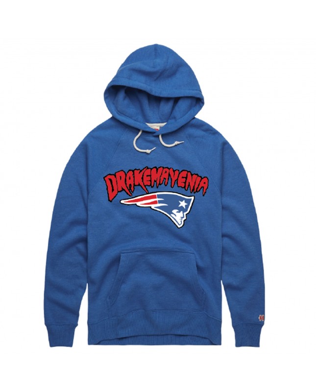 Drake Maye New England Patriots Homage Unisex Drakemayenia Tri-Blend Kapuzenpullover – Royal