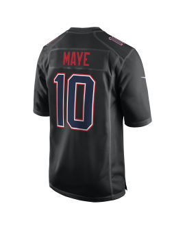 Drake Maye New England Patriots Nike Super Bowl LX Patch Carbon Mode-Spieler Trikot – Schwarz