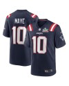 Drake Maye New England Patriots Nike Super Bowl LX Patch-Spieler Trikot – Marineblau