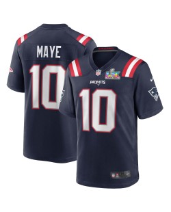 Drake Maye New England Patriots Nike Super Bowl LX Patch-Spieler Trikot – Marineblau