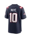 Drake Maye New England Patriots Nike Super Bowl LX Patch-Spieler Trikot – Marineblau