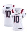 Drake Maye New England Patriots Nike Super Bowl LX Patch-Spieler Trikot für Damen – Weiß