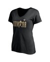 Alvin Kamara New Orleans Saints Damen-Checkdown-T-Shirt mit V-Ausschnitt – Schwarz