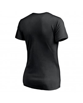 Alvin Kamara New Orleans Saints Damen-Checkdown-T-Shirt mit V-Ausschnitt – Schwarz