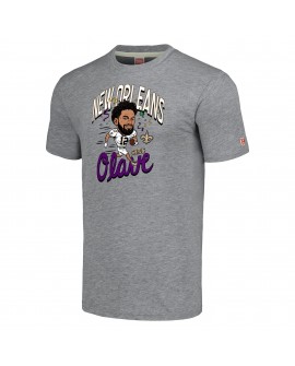 Chris Olave New Orleans Saints Homage Unisex-Caricature-Spieler-Tri-Blend-T-Shirt – Grau