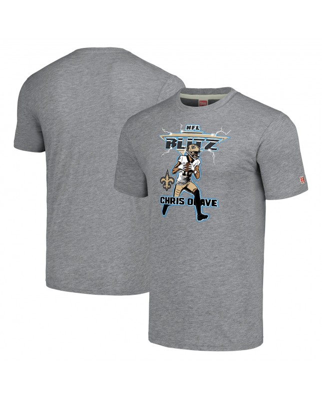 Chris Olave New Orleans Saints Homage Unisex NFL Blitz Spieler Tri-Blend T-Shirt – Grau