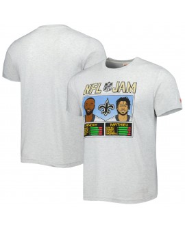 Jarvis Landry & Tyrann Mathieu New Orleans Saints Hommage Unisex NFL Jam Tri-Blend T-Shirt – Heather Grey