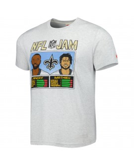 Jarvis Landry & Tyrann Mathieu New Orleans Saints Hommage Unisex NFL Jam Tri-Blend T-Shirt – Heather Grey