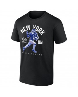 Malik Nabers New York Giants T-Shirt mit steifem Arm – Schwarz