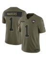 Malik Nabers New York Giants Nike 2025 Salute to Service Limited Trikot – Olivgrün