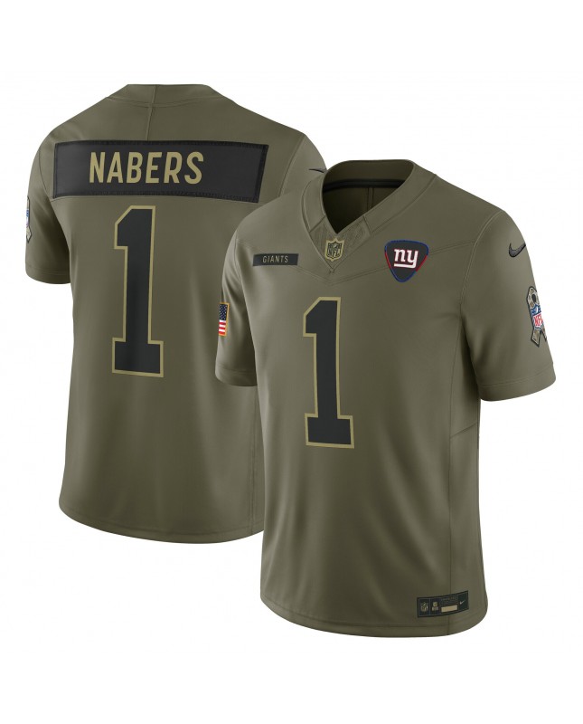Malik Nabers New York Giants Nike 2025 Salute to Service Limited Trikot – Olivgrün