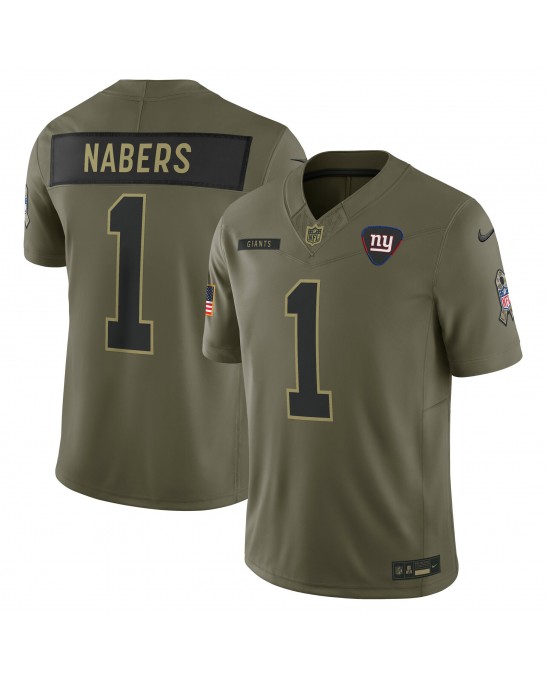 Malik Nabers New York Giants Nike 2025 Salute to Service Limited Trikot – Olivgrün