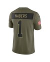 Malik Nabers New York Giants Nike 2025 Salute to Service Limited Trikot – Olivgrün