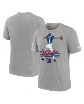 Malik Nabers New York Giants Nike Spieler-Grafik-T-Shirt – Heather Grey