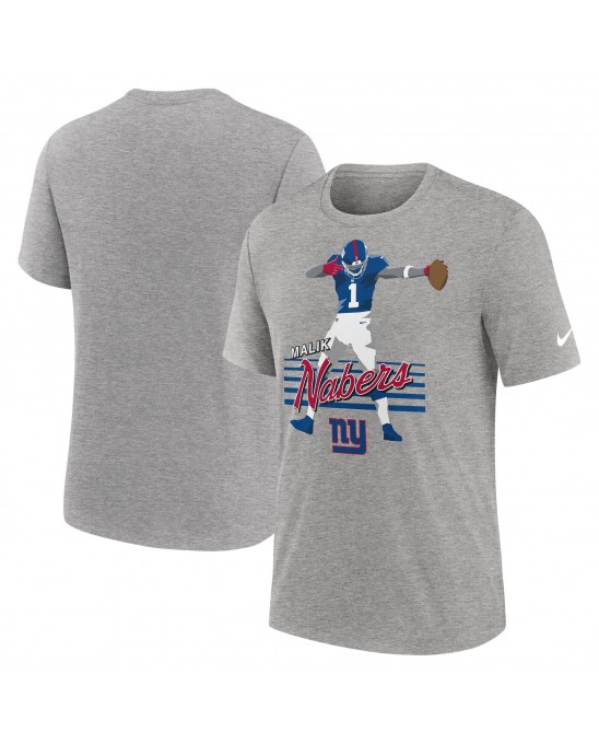 Malik Nabers New York Giants Nike Spieler-Grafik-T-Shirt – Heather Grey