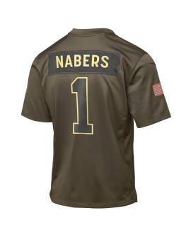 Malik Nabers New York Giants Nike Jugend 2025 Salute to Service Spieler Trikot – Olivgrün