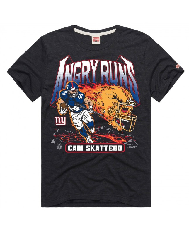 Cam Skattebo New York Giants Hommage Unisex Angry Runs Spieler Graphic Tri-Blend T-Shirt – Schwarz