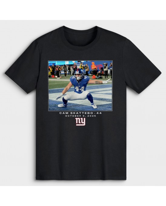 Cam Skattebo New York Giants NFL Flash Features Week 6 T-Shirt – Schwarz