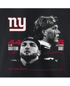 Cam Skattebo & Jaxson Dart New York Giants Spieler-T-Shirt – Schwarz