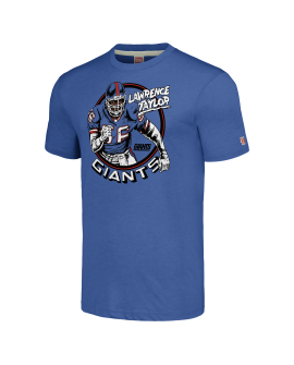 Lawrence Taylor New York Giants Homage Unisex-Karikatur-Tri-Blend-T-Shirt für pensionierte Spieler – Royalblau