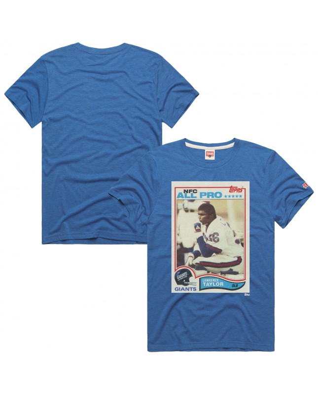 Lawrence Taylor New York Giants Homage Unisex NFL Topps Trading Card Tri-Blend T-Shirt – Royalblau
