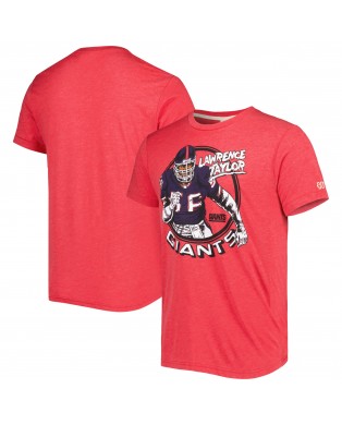 Lawrence Taylor New York Giants Homage Unisex-Karikatur-Tri-Blend-T-Shirt für pensionierte Spieler – Rot
