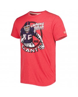 Lawrence Taylor New York Giants Homage Unisex-Karikatur-Tri-Blend-T-Shirt für pensionierte Spieler – Rot