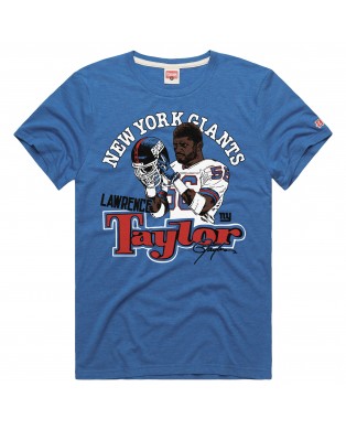 Lawrence Taylor New York Giants Homage Unisex Retired Spieler Classic Cartoon Tri-Blend T-Shirt – Royalblau