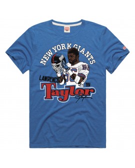 Lawrence Taylor New York Giants Homage Unisex Retired Spieler Classic Cartoon Tri-Blend T-Shirt – Royalblau