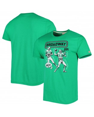 Joe Namath New York Jets Hommage Unisex Unisex Cartoon Retired Spieler Tri-Blend T-Shirt – Heather Green