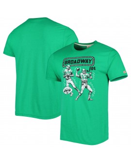 Joe Namath New York Jets Hommage Unisex Unisex Cartoon Retired Spieler Tri-Blend T-Shirt – Heather Green