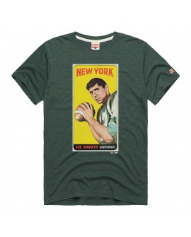 Joe Namath New York Jets Homage Unisex NFL Topps Trading Card Tri-Blend T-Shirt – Grün