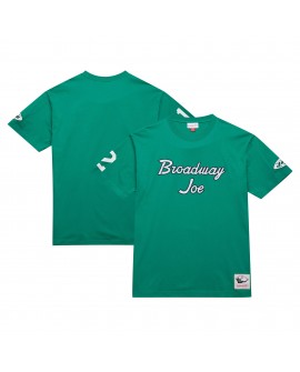 Joe Namath New York Jets Mitchell & Ness Spieler-Spitznamen-T-Shirt im Ruhestand – Kelly Green