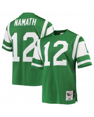 Joe Namath New York Jets 1968 Mitchell & Ness Authentic Throwback-Spielertrikot im Ruhestand – Grün