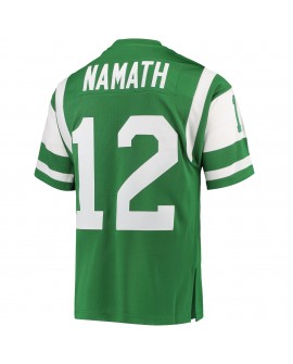 Joe Namath New York Jets 1968 Mitchell & Ness Authentic Throwback-Spielertrikot im Ruhestand – Grün