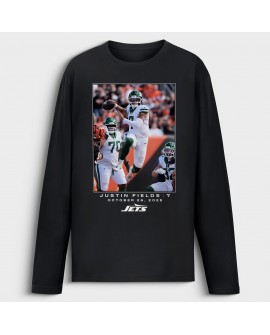Justin Fields New York Jets NFL Flash Features Week 8 Langarm-T-Shirt – Schwarz