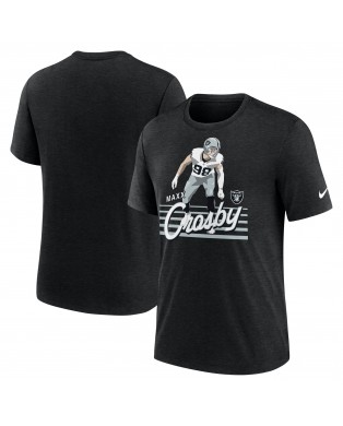 Maxx Crosby Las Vegas Raiders Nike Spieler-Grafik-T-Shirt – Heather Black