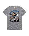 Maxx Crosby Las Vegas Raiders Hommage Unisex-Tri-Blend-T-Shirt mit Karikaturspielergrafik – Silber