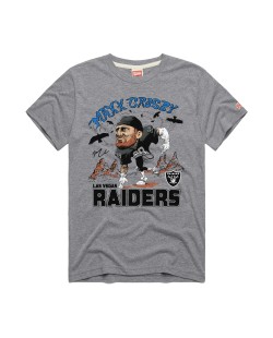 Maxx Crosby Las Vegas Raiders Hommage Unisex-Tri-Blend-T-Shirt mit Karikaturspielergrafik – Silber