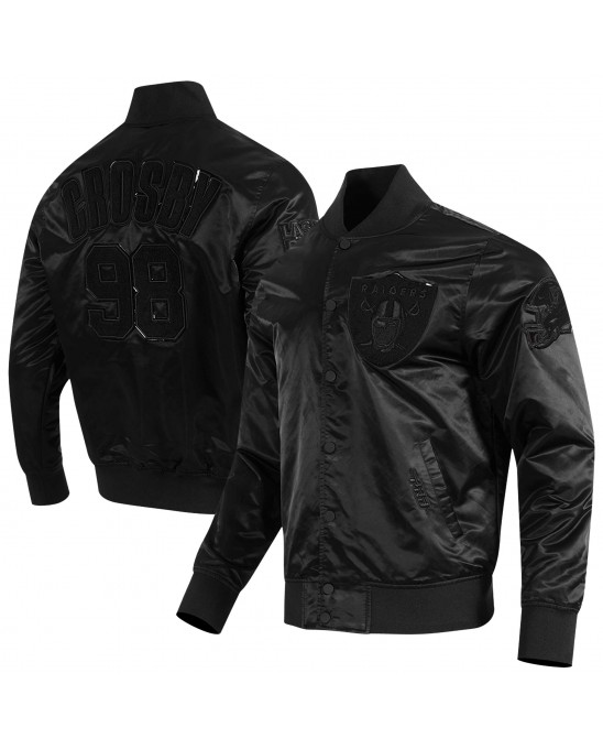 Maxx Crosby Las Vegas Raiders Pro Standard Spieler Full-Snap Jacke – Schwarz