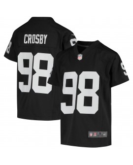 Maxx Crosby Las Vegas Raiders Nike Jugend-Spieler Trikot – Schwarz