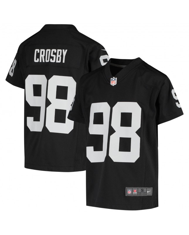 Maxx Crosby Las Vegas Raiders Nike Jugend-Spieler Trikot – Schwarz