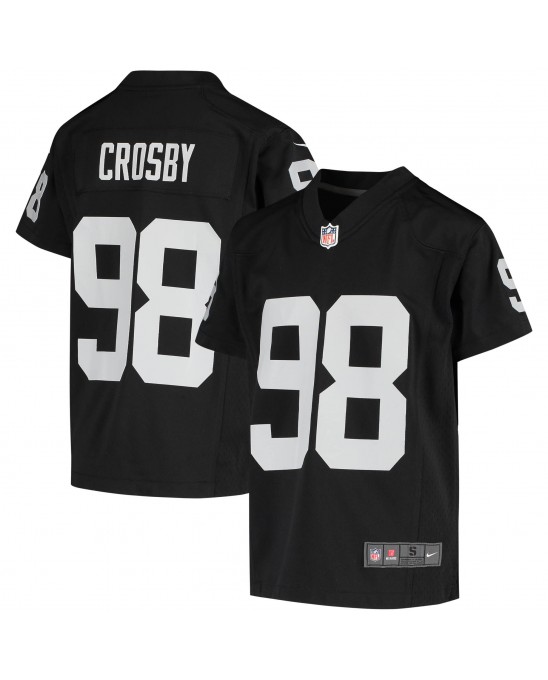 Maxx Crosby Las Vegas Raiders Nike Jugend-Spieler Trikot – Schwarz