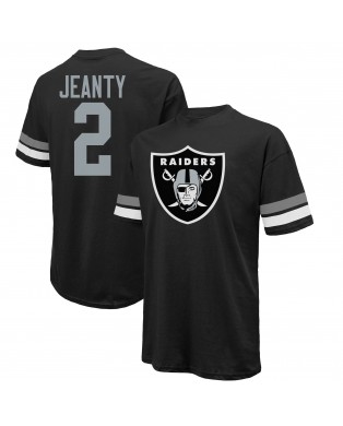 Ashton Jeanty Las Vegas Raiders Majestic Threads 2025 NFL Draft First Round Pick Übergroßes T-Shirt – Schwarz